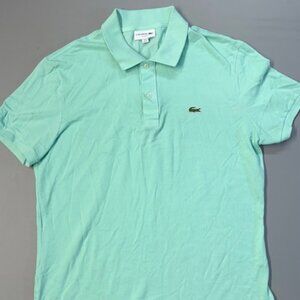 Lacoste Mens Size XL Mint Green Short Sleeve Polo Shirt
